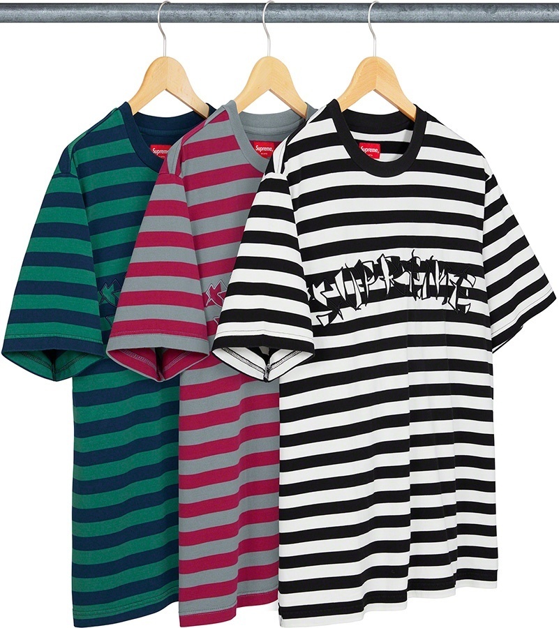 Stripe Appliqué S/S Top